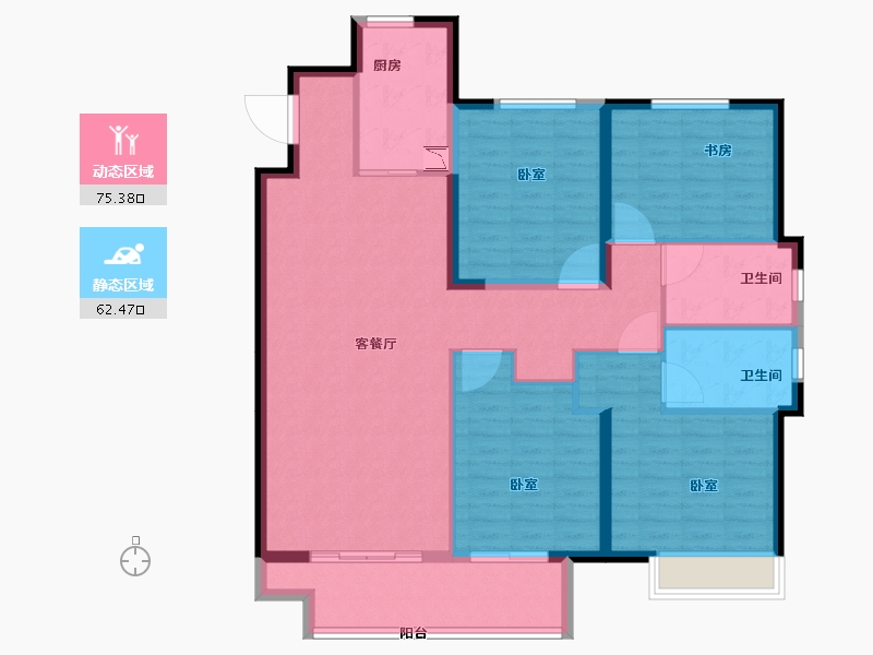 浙江省-湖州市-绿地新里雲上府-125.00-户型库-动静分区