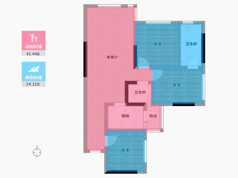 四川省-南充市-阳光江山公园城-66.10-户型库-动静分区