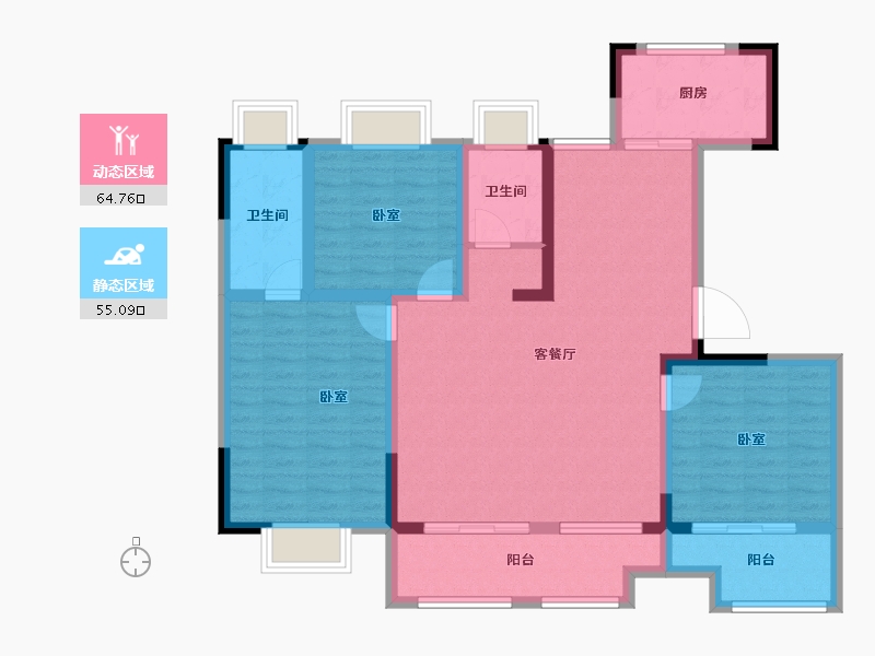 安徽省-淮南市-安粮淮安府-107.01-户型库-动静分区