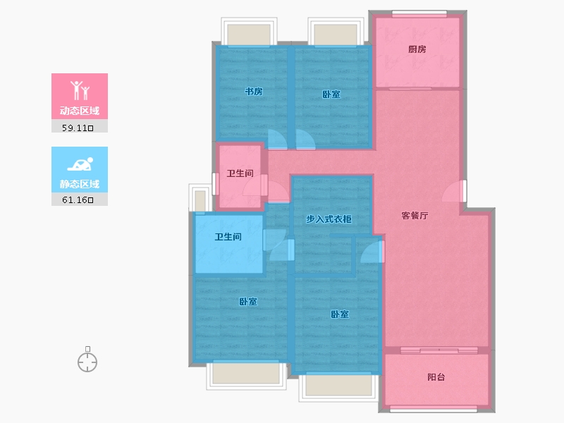 浙江省-杭州市-首开望宸樾庐-107.31-户型库-动静分区