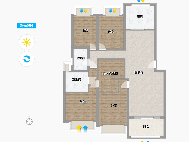 浙江省-杭州市-首开望宸樾庐-107.31-户型库-采光通风