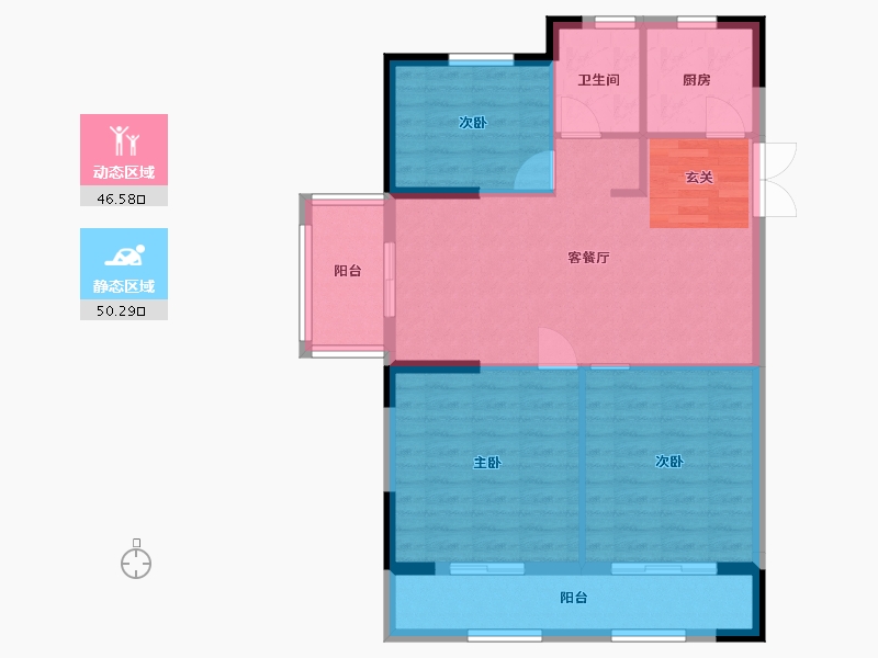 江苏省-淮安市-金圆幸福城-87.99-户型库-动静分区