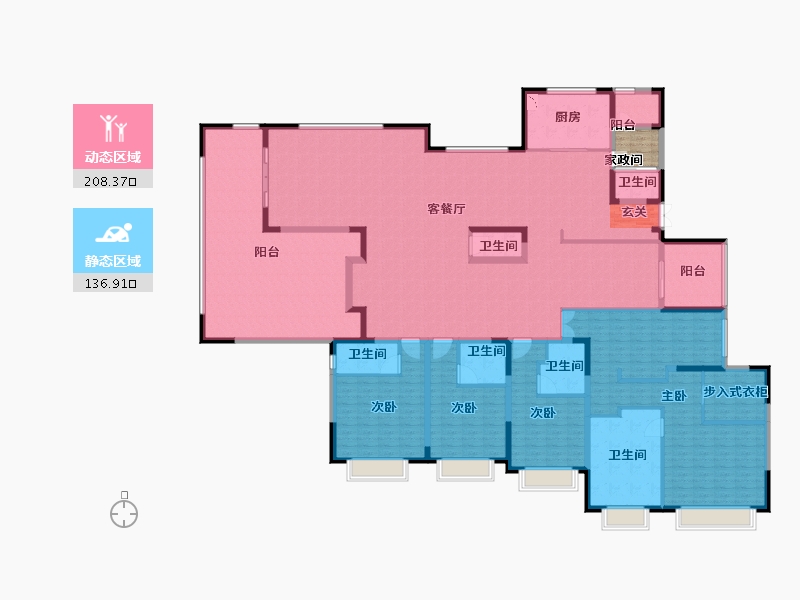 陕西省-宝鸡市-石鼓·观山堂-320.01-户型库-动静分区