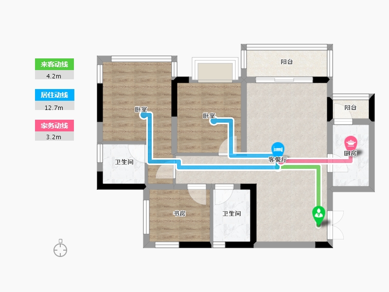 四川省-南充市-科华云玺台-70.98-户型库-动静线