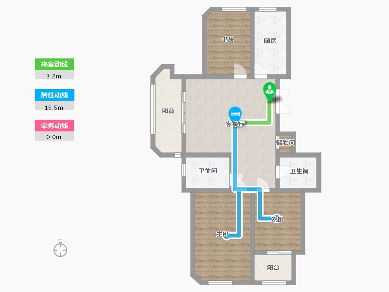 江苏省-淮安市-鹏源淮安新都-96.00-户型库-动静线