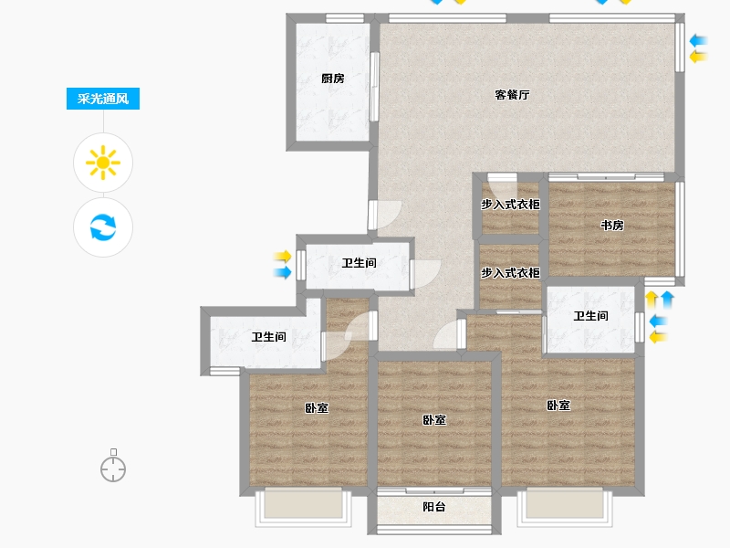 浙江省-宁波市-江山万里·琅峰-115.28-户型库-采光通风