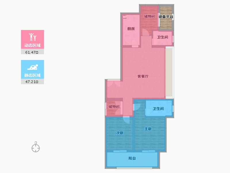 江苏省-盐城市-大丰吾悦广场-100.99-户型库-动静分区