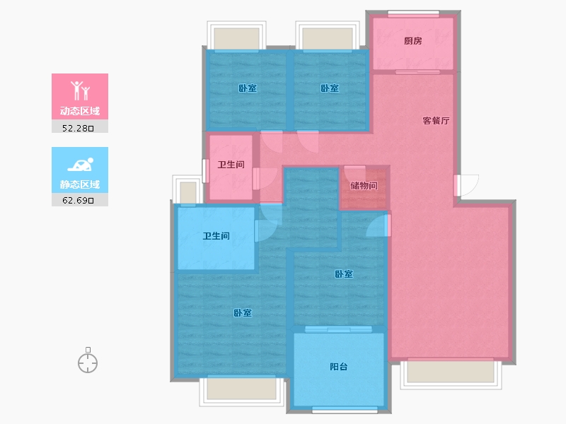 浙江省-杭州市-首开望宸樾庐-102.44-户型库-动静分区