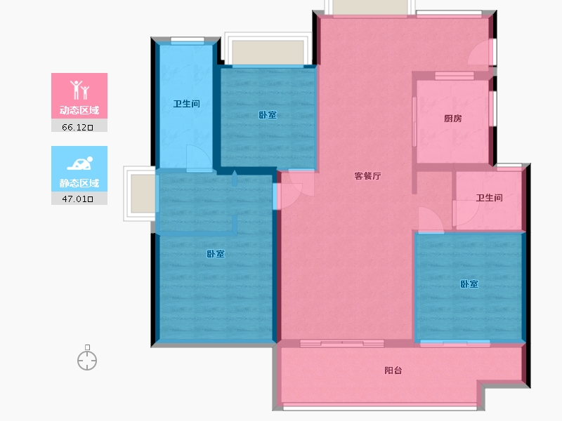 浙江省-杭州市-杭州湾世纪城-101.93-户型库-动静分区