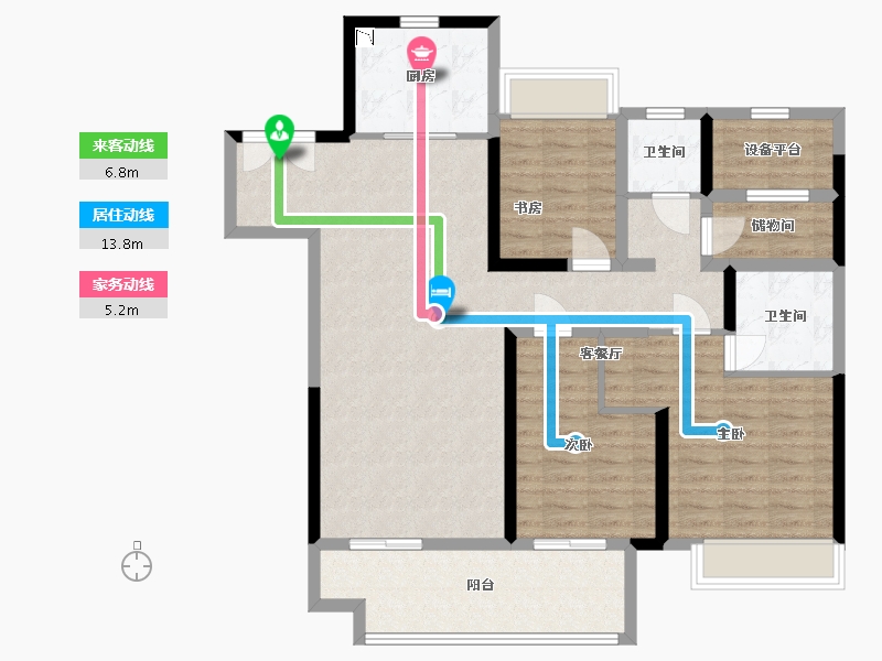 江苏省-盐城市-大丰吾悦广场-110.40-户型库-动静线