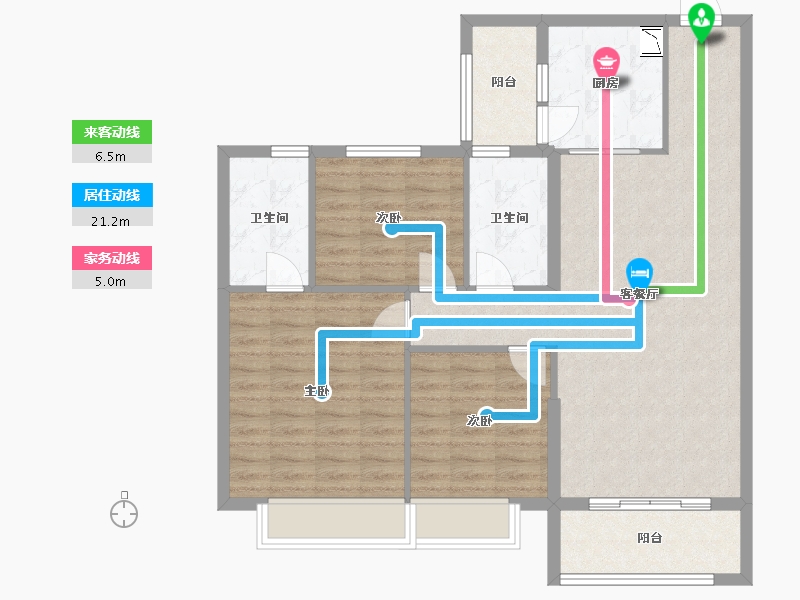 河北省-保定市-碧桂园清苑新城-96.00-户型库-动静线