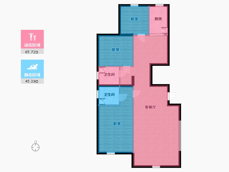 宁夏回族自治区-银川市-花样年华南区-99.82-户型库-动静分区