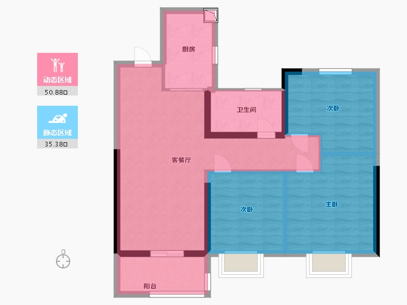 江苏省-南通市-光启花苑-77.00-户型库-动静分区