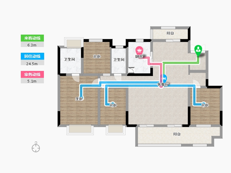 江苏省-淮安市-新城·悦隽风华-136.00-户型库-动静线