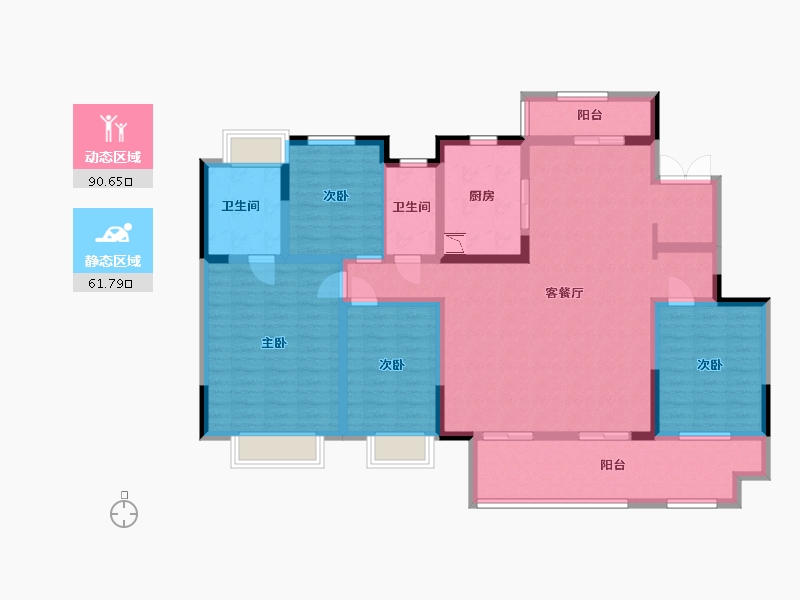 江苏省-淮安市-新城·悦隽风华-136.00-户型库-动静分区