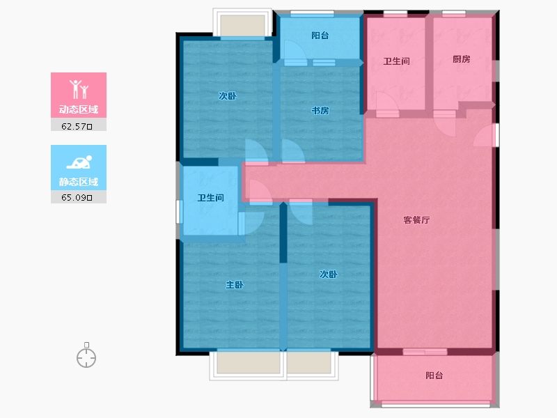 江苏省-盐城市-同曦文昌府-113.00-户型库-动静分区