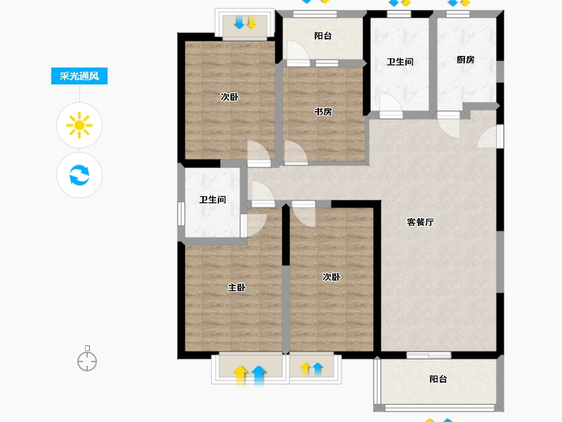 江苏省-盐城市-同曦文昌府-113.00-户型库-采光通风