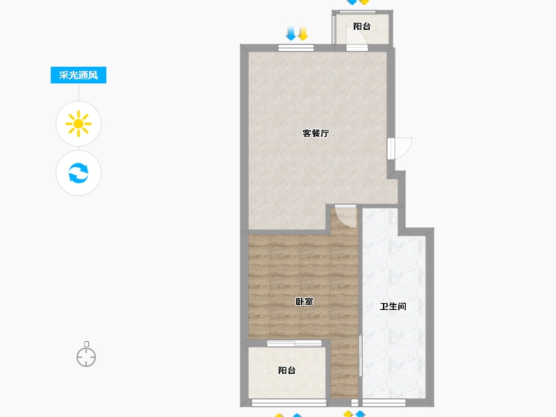 浙江省-温州市-楠溪云岚-57.00-户型库-采光通风