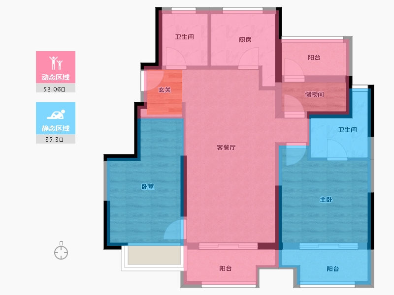 江苏省-苏州市-象屿名俊豪庭-78.01-户型库-动静分区