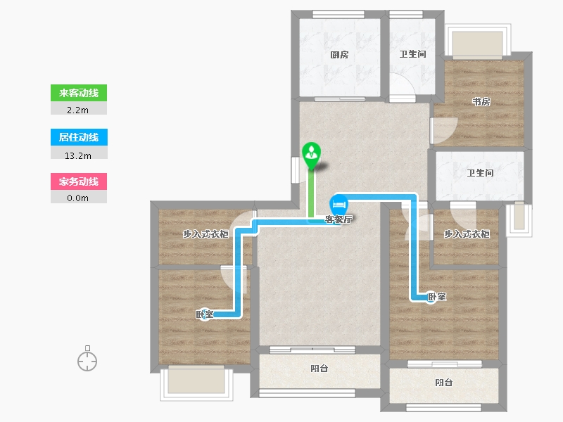 浙江省-杭州市-首开望宸樾庐-83.32-户型库-动静线