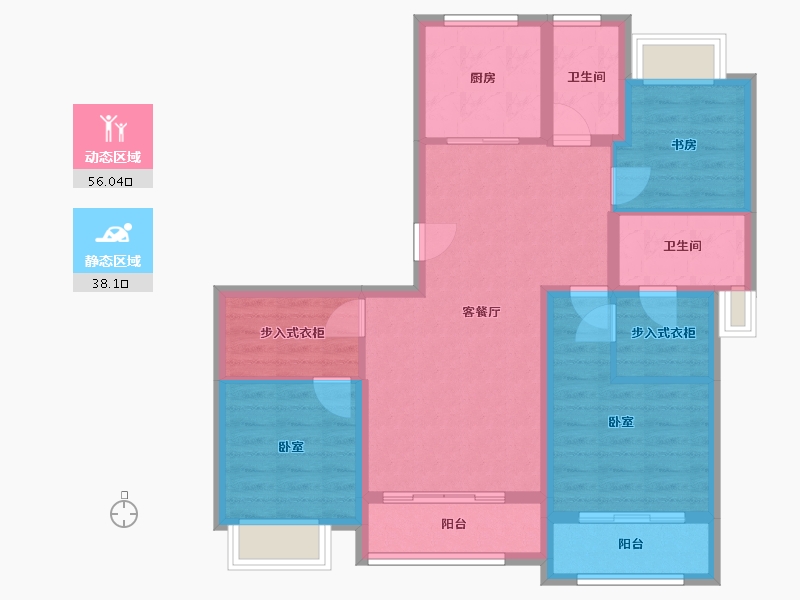 浙江省-杭州市-首开望宸樾庐-83.32-户型库-动静分区