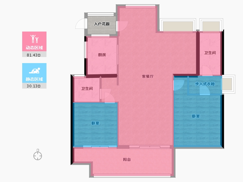 浙江省-杭州市-杭州湾世纪城-105.08-户型库-动静分区