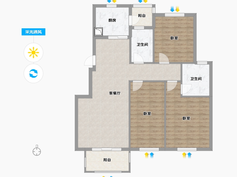 浙江省-宁波市-春江府-95.41-户型库-采光通风