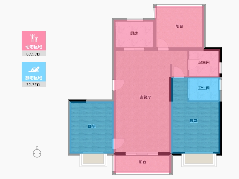 浙江省-宁波市-中传首府-86.29-户型库-动静分区