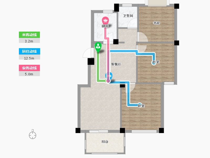 浙江省-宁波市-春江府-80.00-户型库-动静线