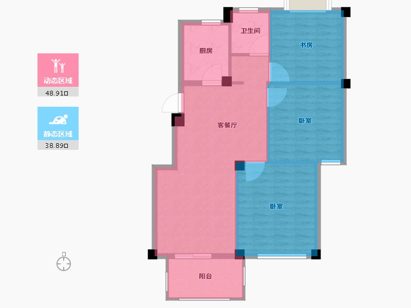 浙江省-宁波市-春江府-80.00-户型库-动静分区