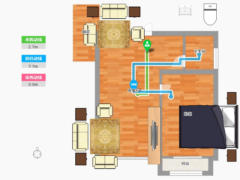 江苏省-扬州市-高力俬巢Ⅱ期-40.00-户型库-动静线