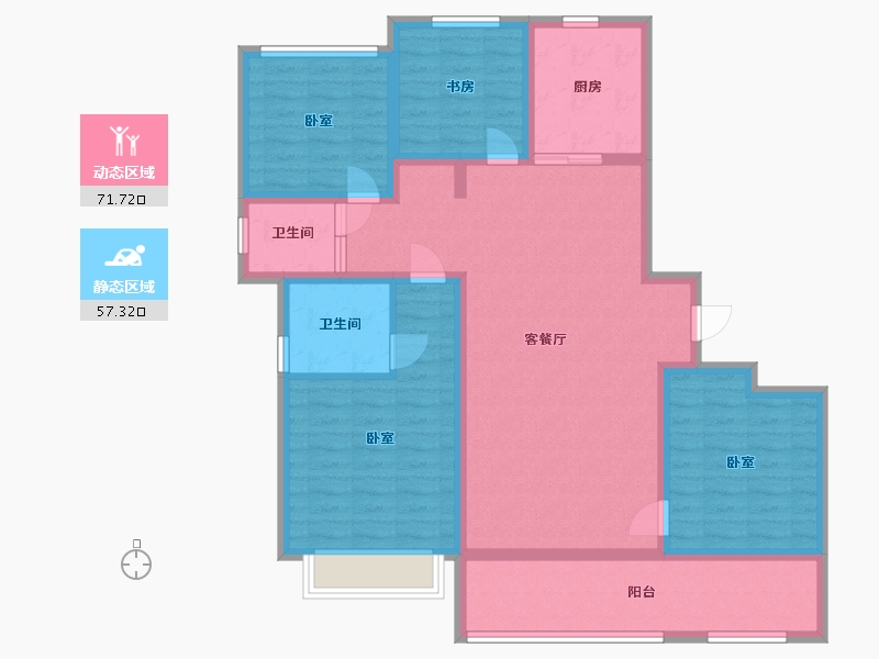 浙江省-宁波市-江山万里·琅峰-114.48-户型库-动静分区