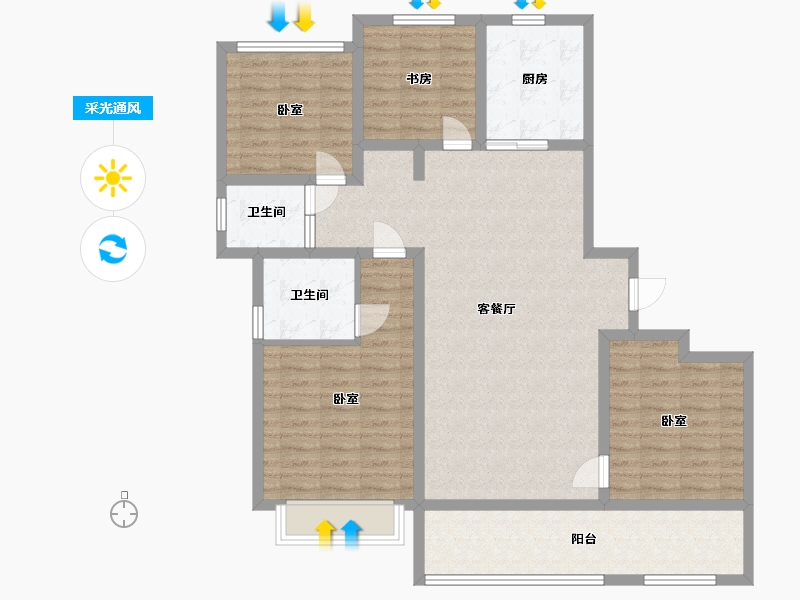 浙江省-宁波市-江山万里·琅峰-114.48-户型库-采光通风