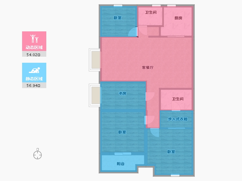 浙江省-嘉兴市-万科桂语东方-100.00-户型库-动静分区