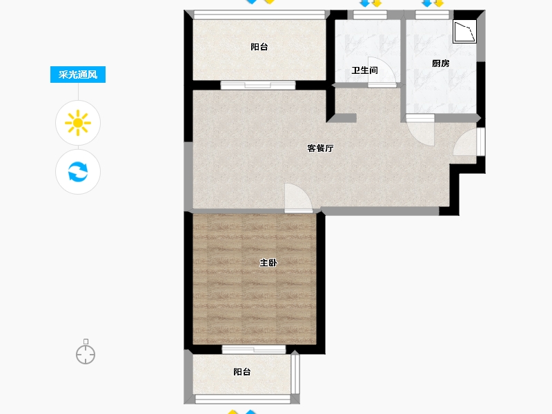 江苏省-淮安市-恒大名都-54.40-户型库-采光通风