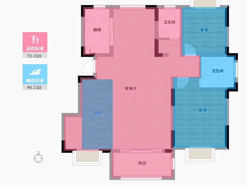 安徽省-淮南市-华城舜山名邸-92.46-户型库-动静分区