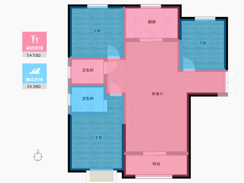 青海省-西宁市-益景佳苑-83.52-户型库-动静分区