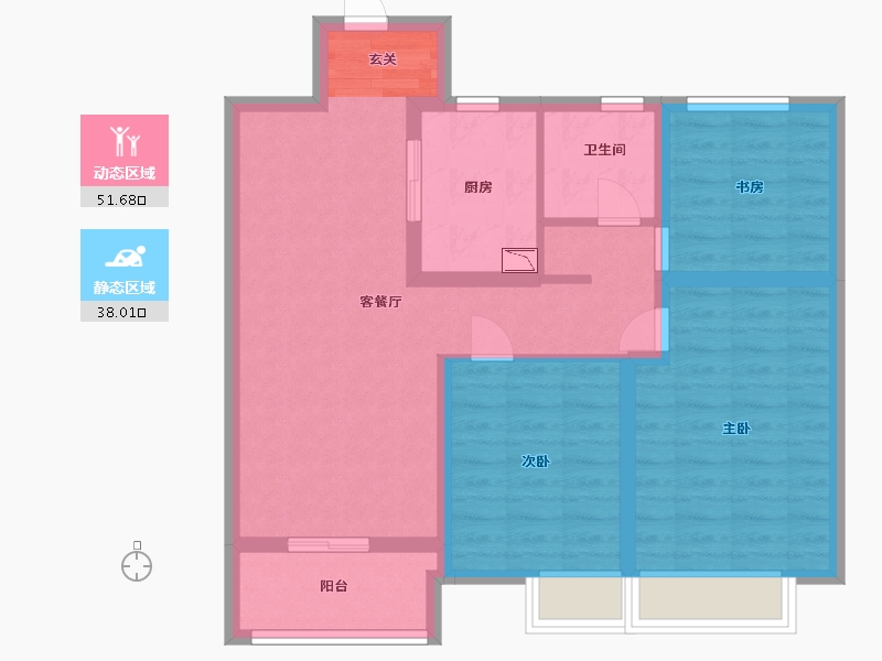 江苏省-淮安市-昌兴壹城-79.20-户型库-动静分区