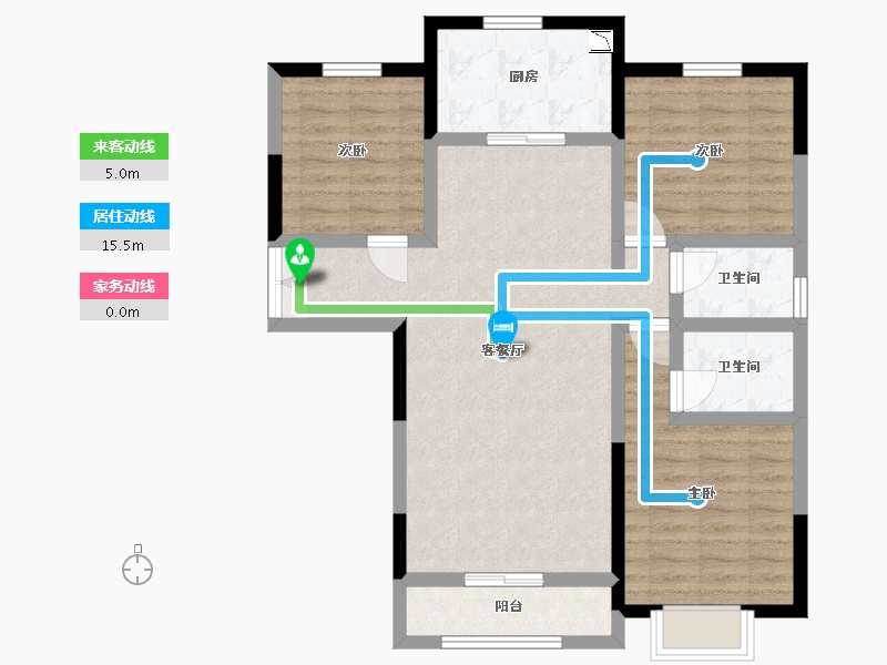 青海省-西宁市-益景佳苑-85.91-户型库-动静线