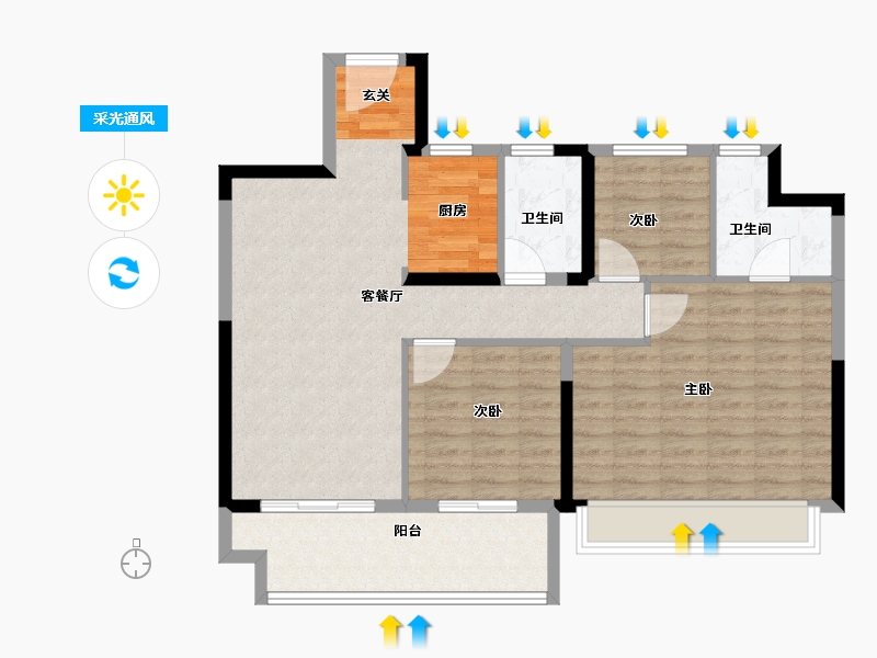 江苏省-常州市-新城明昱玖园-94.00-户型库-采光通风