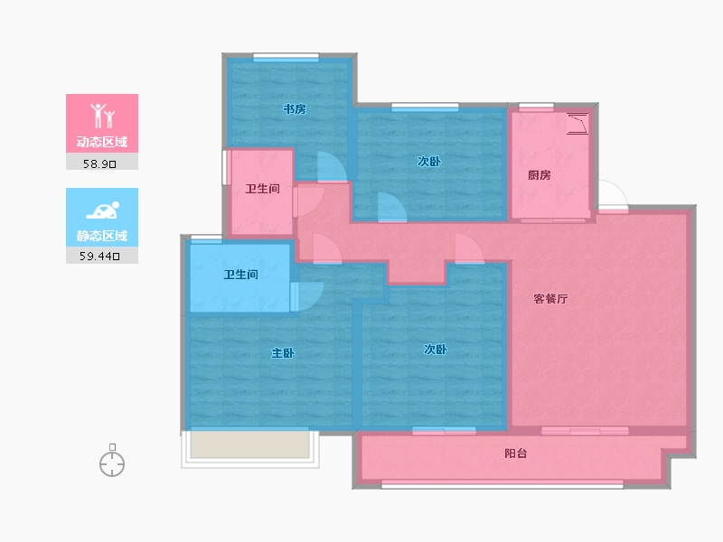 江苏省-淮安市-中南熙悦-105.60-户型库-动静分区