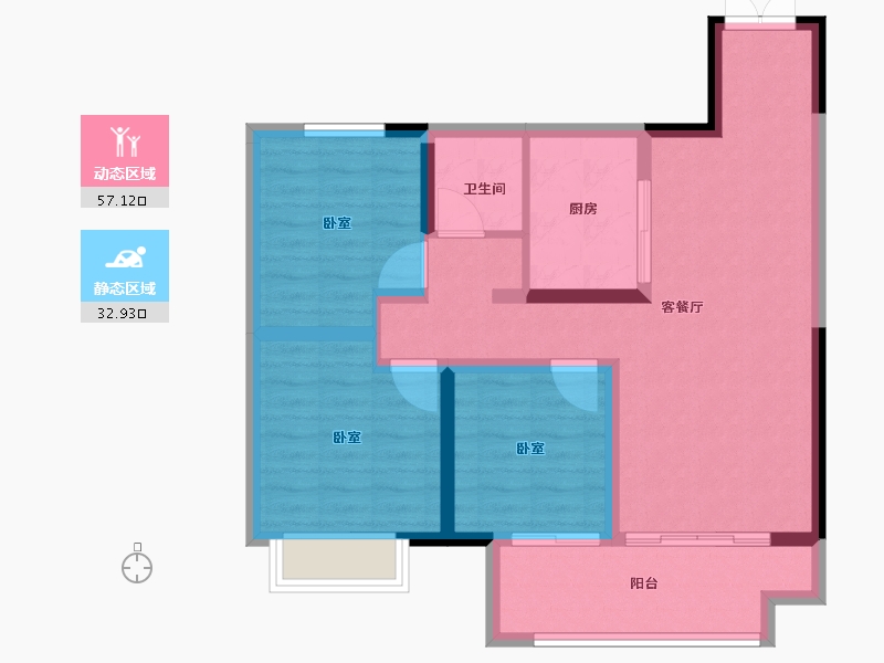 江苏省-宿迁市-吾悦广场（吾悦华府）-80.00-户型库-动静分区