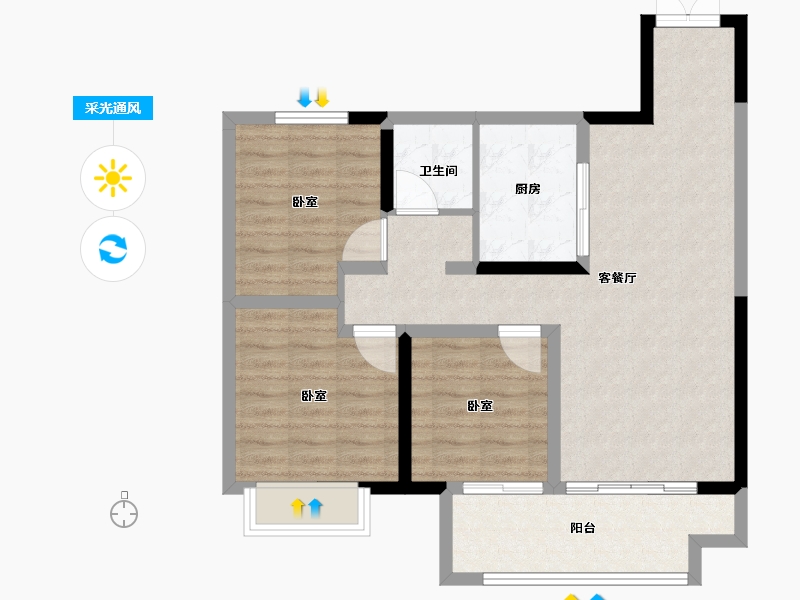 江苏省-宿迁市-吾悦广场（吾悦华府）-80.00-户型库-采光通风