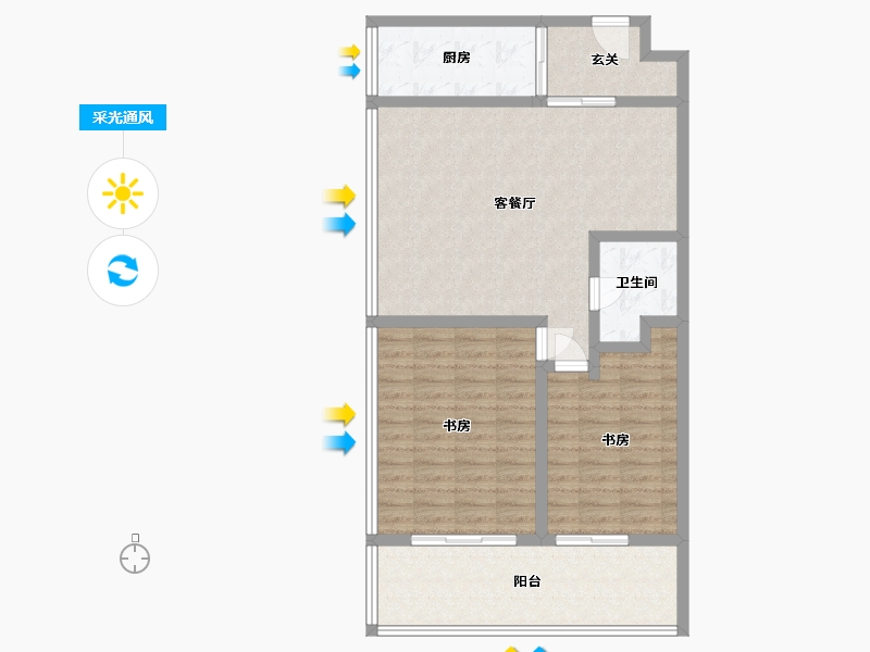 浙江省-宁波市-江湾SOHO-94.00-户型库-采光通风