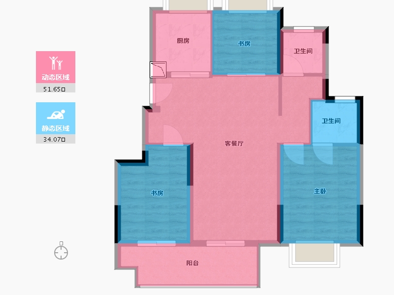 江苏省-南通市-东时区-77.00-户型库-动静分区