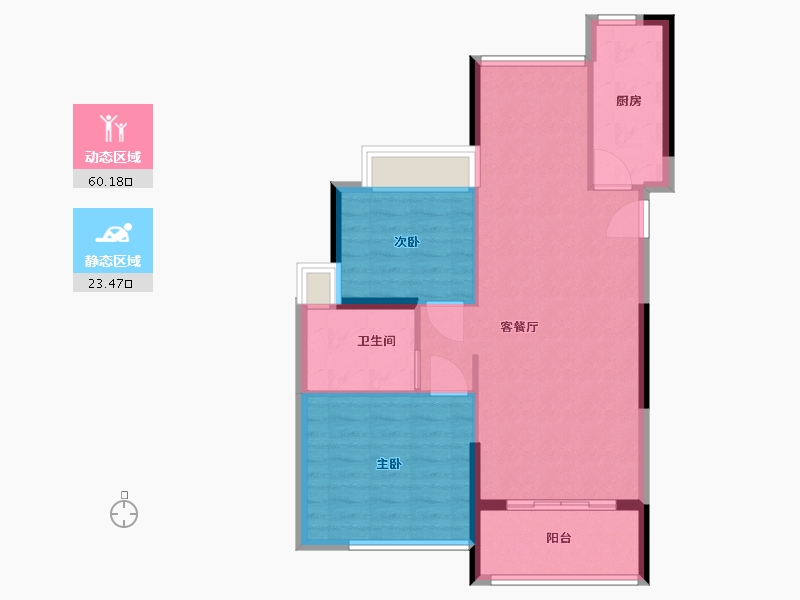 江苏省-淮安市-四季金辉观岚-76.00-户型库-动静分区