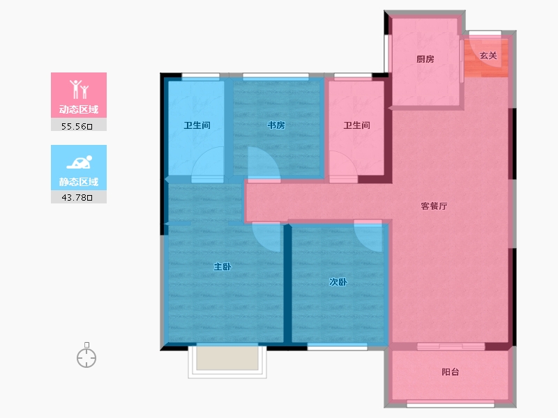 江苏省-常州市-路劲天隽峰荟-88.00-户型库-动静分区