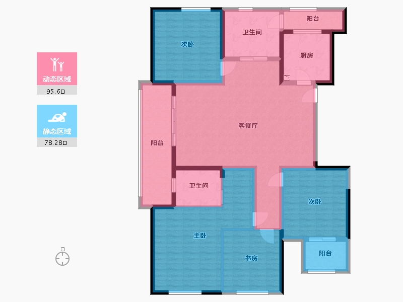 江苏省-盐城市-同曦文昌府-156.80-户型库-动静分区