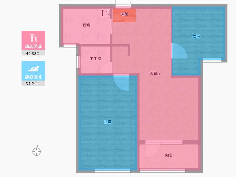 江苏省-常州市-朗诗新北绿郡住宅-69.00-户型库-动静分区