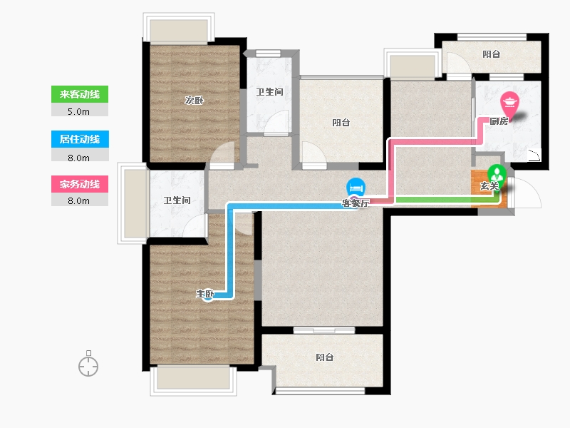 江苏省-无锡市-融侨观邸-103.00-户型库-动静线